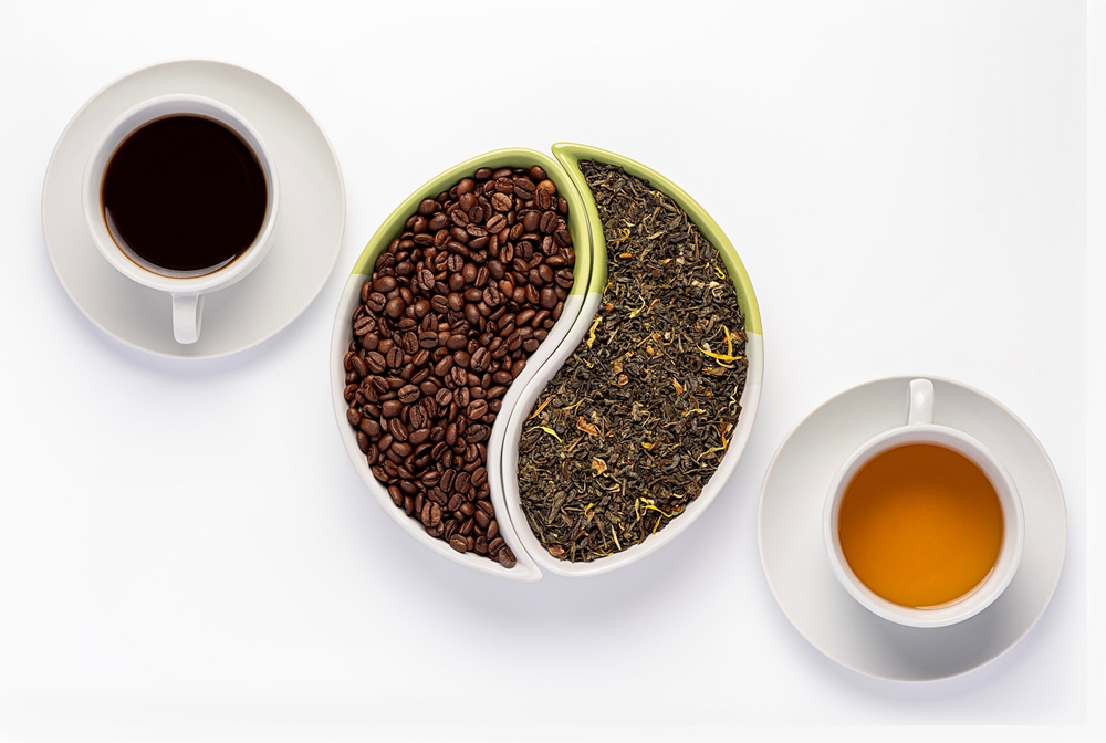Blank,Photography,Of,Black,Coffee,And,Green,Tea,,Caffeine,,Americano,